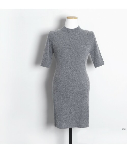 Flymodel フライモデル の シンプルアンゴラ混紡プチハイネックスリムフィットワンピース P0000rfg ワンピース Wear