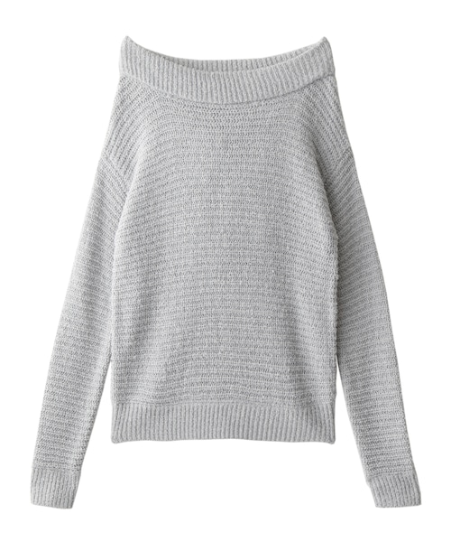 GRL（グレイル）の「オフショル2WAYニットトップス（ニット/セーター・レディース・ブルー/ネイビー/グレー/キャメル/オフホワイト・M）」の3枚目の写真