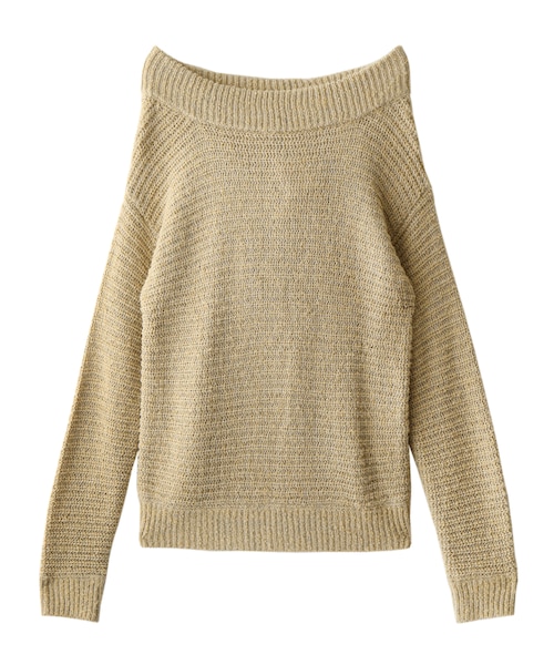 GRL（グレイル）の「オフショル2WAYニットトップス（ニット/セーター・レディース・ブルー/ネイビー/グレー/キャメル/オフホワイト・M）」の4枚目の写真