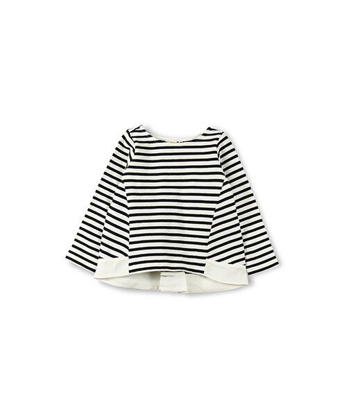 BRANSHES（ブランシェス）の「裾切替ボートネックボーダー長袖Tシャツ（Tシャツ/カットソー・キッズ・キャメル/オフホワイト・90～140）」の2枚目の写真