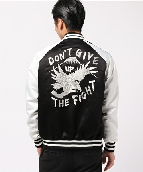 UNION STATION（ユニオンステーション）の「【2017SS商品】刺繍【ワシ】リバーシブル仕様スカジャン＆MA-1（ブルゾン・メンズ・ブラック/ブラック×ホワイト/ネイビー・S/M/L/LL）」の13枚目の写真