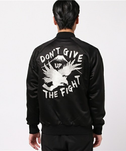 UNION STATION（ユニオンステーション）の「【2017SS商品】刺繍【ワシ】リバーシブル仕様スカジャン＆MA-1（ブルゾン・メンズ・ブラック/ブラック×ホワイト/ネイビー・S/M/L/LL）」の5枚目の写真