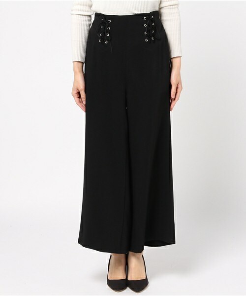 archives（アルシーヴ）の「レースアップワイドパンツ（その他パンツ・レディース・アイボリー/ブラック/グレー・MEDIUM）」の4枚目の写真