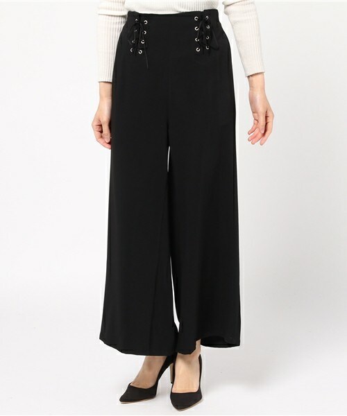 archives（アルシーヴ）の「レースアップワイドパンツ（その他パンツ・レディース・アイボリー/ブラック/グレー・MEDIUM）」の2枚目の写真