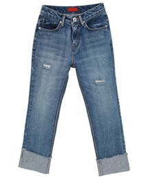Dailyabout | カッティングヘムスクラッチハイウエストロールアップデニムパンツ(P0000WPM)(デニムパンツ)