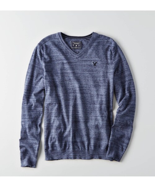 American Eagle（アメリカンイーグル）の「AEOコットンVネックセーター（ニット/セーター・メンズ・オートミール/ライトブルー/ネイビー/ピンク・XS/S/M/L/XL/XXL/XXXL）」の3枚目の写真