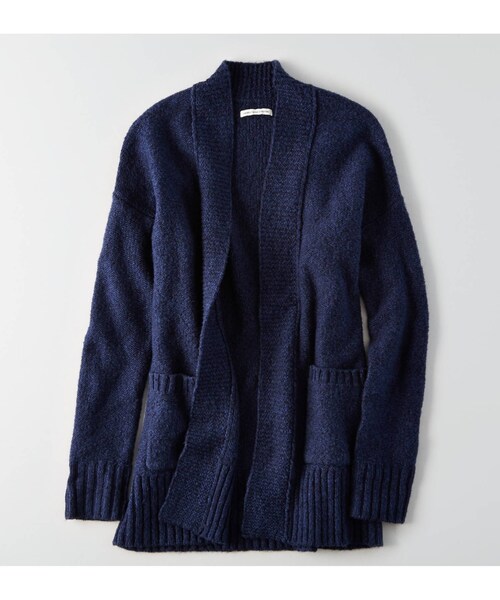 American Eagle（アメリカンイーグル）の「AEOオーバーサイズオープンカーディガン（カーディガン/ボレロ・レディース・グレー/オートミール/ネイビー・XXS/XS/S/M/L/XL）」の3枚目の写真