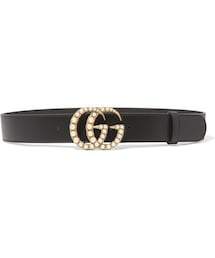 GUCCI | Gucci - Faux Pearl-embellished Leather Belt - Black(ベルト)
