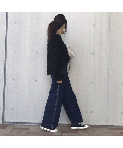 copine（コピン）の「再入荷★サイドフリンジワイドデニム（2color）（デニムパンツ・レディース・その他）」の6枚目の写真
