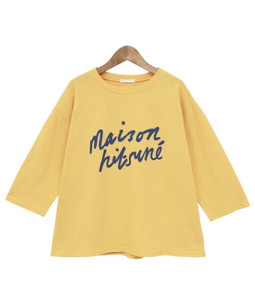 Dailyabout(デイリーアバウト)の「ベーシックレタリングプリントラウンドネック7分袖コットンTシャツ(P0000WPQ)(Tシャツ/カットソー・レディース・FREE)」の1枚目の写真