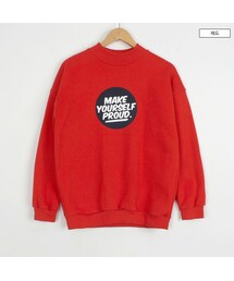 OLDMICKEY | ベーシック裏起毛レタリングプリントルーズフィットスウェット(スウェット)