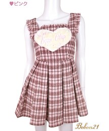 Bobon21 | お嬢様チェック柄ジャンスカ(ワンピース)