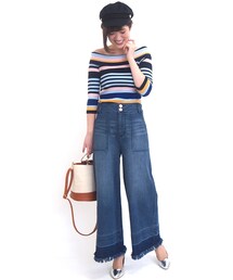 31 Sons de mode | 裾配色デニムバギーパンツ(パンツ)