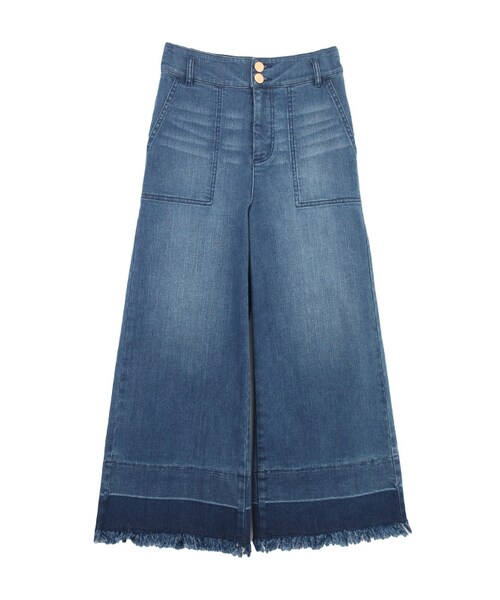 31 Sons de mode（トランテアン　ソン　ドゥ　モード）の「裾配色デニムバギーパンツ（パンツ・レディース・ブルー・36/38）」の2枚目の写真