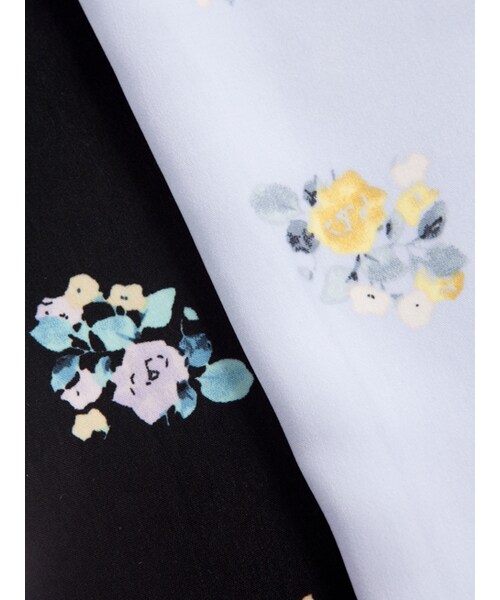 w closet（ダブルクローゼット）の「【S/S】パイピング入り花柄パンツ（パンツ・レディース・Lブルー/ブラック・FREE）」の12枚目の写真