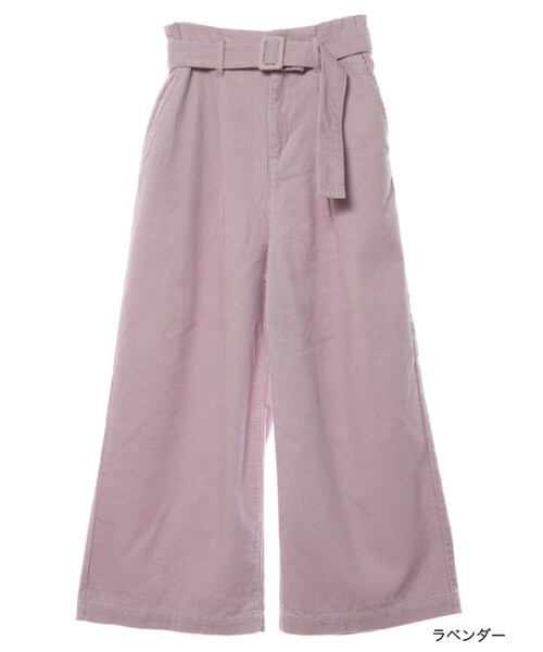 w closet（ダブルクローゼット）の「【S/S】ハイウエストベルト付きコーデュロイパンツ（パンツ・レディース・エクリュ/ラベンダー/サックス・FREE）」の2枚目の写真