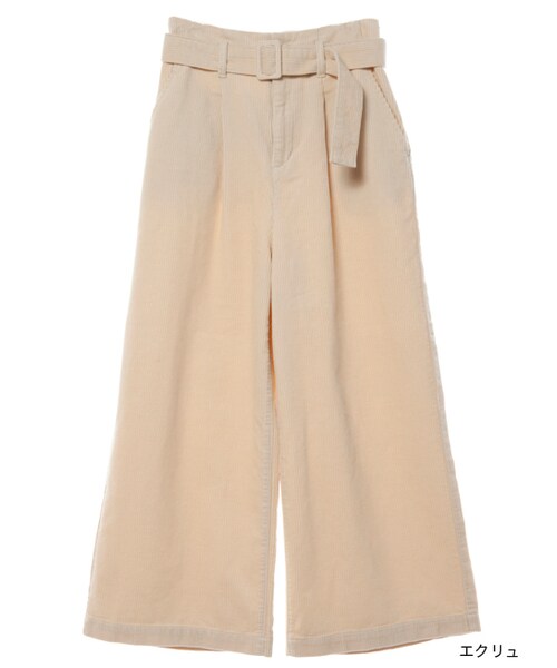 w closet（ダブルクローゼット）の「【S/S】ハイウエストベルト付きコーデュロイパンツ（パンツ・レディース・エクリュ/ラベンダー/サックス・FREE）」の3枚目の写真