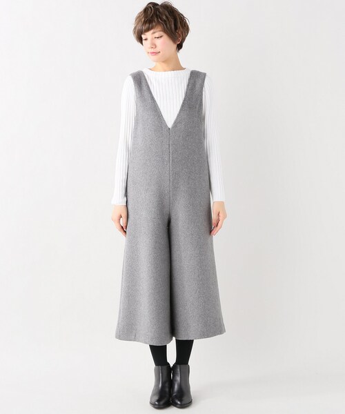 SLOBE IENA（スローブイエナ）の「《追加》ダブルフェイスオールインワン×ニットセットアップ◆（パンツ・グレーA/S36/在庫なし/T38/残り1点）」の5枚目の写真