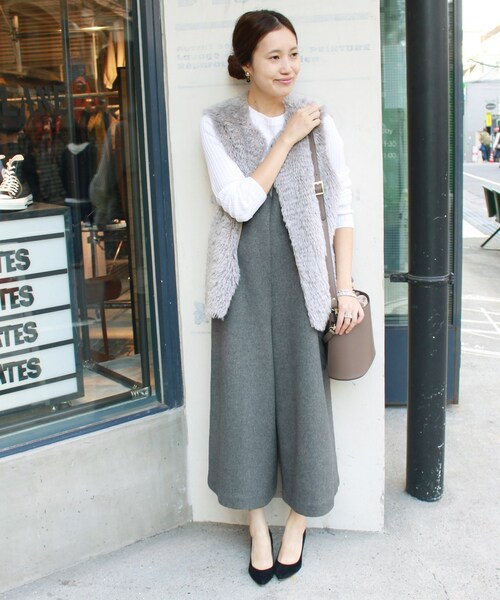 SLOBE IENA（スローブイエナ）の「《追加》ダブルフェイスオールインワン×ニットセットアップ◆（パンツ・グレーA/S36/在庫なし/T38/残り1点）」の3枚目の写真