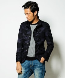 glory crew | カモ柄スタンドカラージャケット(テーラードジャケット)