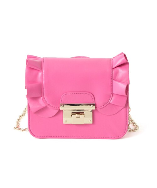 Honeys（ハニーズ）の「フリルショルダーＢａｇ（バッグ・レディース・クロ/パープル/ピンク/イエロー/濃ピンク）」の5枚目の写真