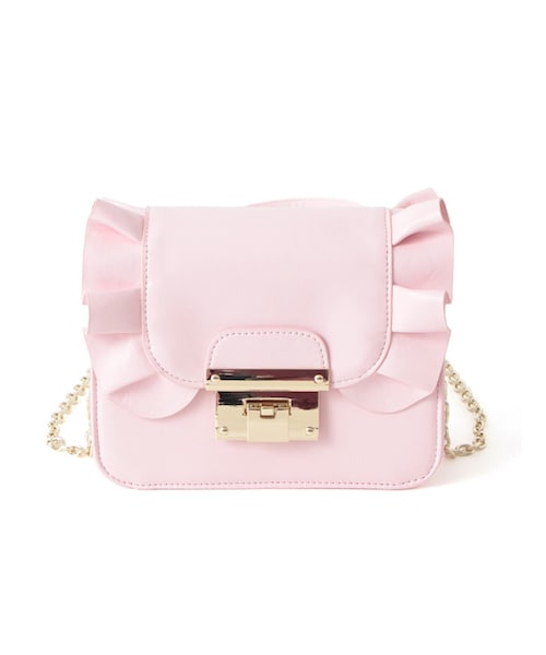 Honeys（ハニーズ）の「フリルショルダーＢａｇ（バッグ・レディース・クロ/パープル/ピンク/イエロー/濃ピンク）」の4枚目の写真