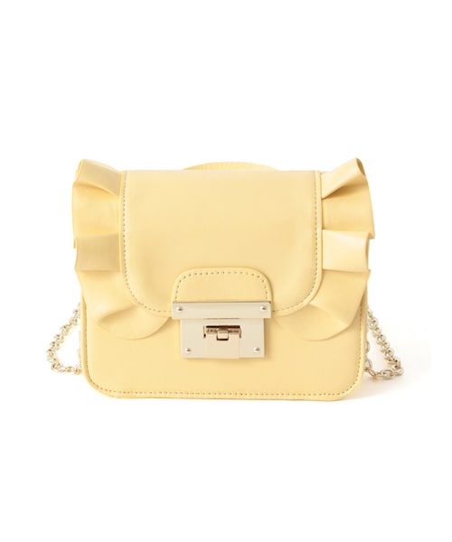 Honeys（ハニーズ）の「フリルショルダーＢａｇ（バッグ・レディース・クロ/パープル/ピンク/イエロー/濃ピンク）」の3枚目の写真