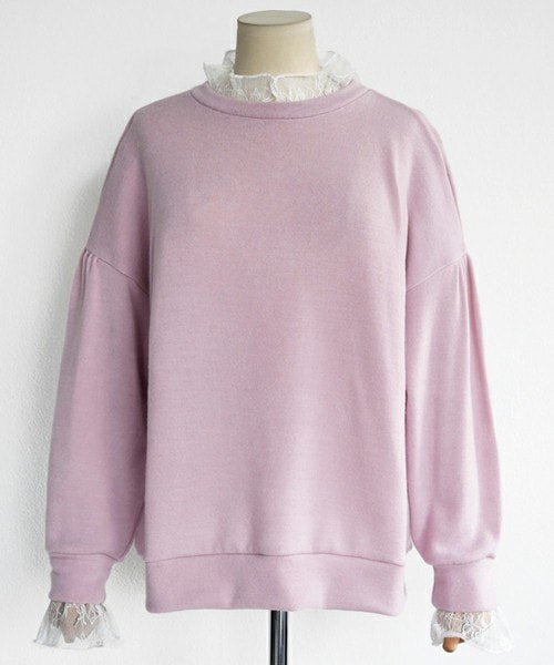 DHOLIC(ディーホリック)の「レーストリミングプルオーバー(スウェット・レディース・FREE)」の2枚目の写真