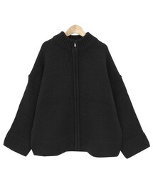 Dailyabout | シンプルドロップショルダールーズフィットジップアップニット(P0000WQB)(ニット/セーター)