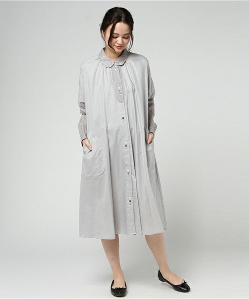 FRAPBOIS（フラボア）の「ビエラックス（シャツワンピース・レディース・ブラック/グレー/ベージュ・0/1）」の3枚目の写真