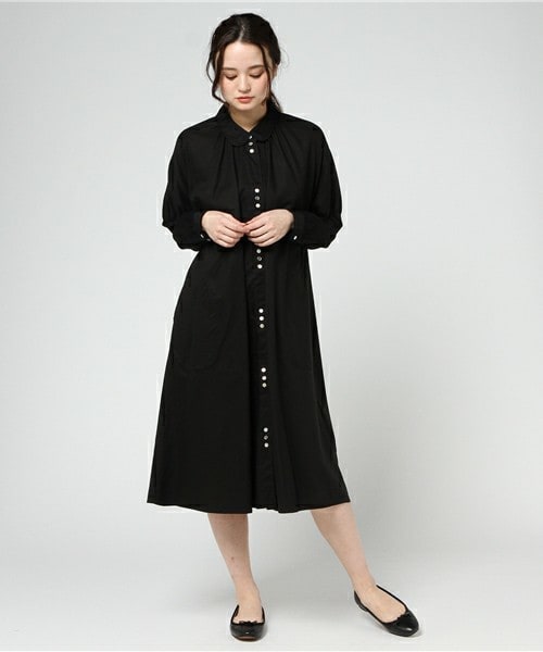 FRAPBOIS（フラボア）の「ビエラックス（シャツワンピース・レディース・ブラック/グレー/ベージュ・0/1）」の2枚目の写真