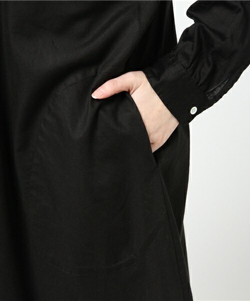 FRAPBOIS（フラボア）の「ビエラックス（シャツワンピース・レディース・ブラック/グレー/ベージュ・0/1）」の9枚目の写真