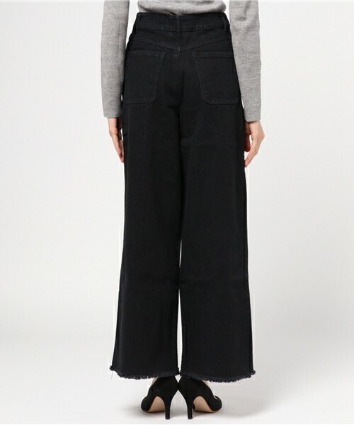 archives（アルシーヴ）の「フリンジデニムワイドパンツ（デニムパンツ・レディース・ブラック/ブルー/ネイビー/ロイヤルブルー・SMALL/MEDIUM）」の7枚目の写真