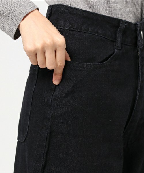 archives（アルシーヴ）の「フリンジデニムワイドパンツ（デニムパンツ・レディース・ブラック/ブルー/ネイビー/ロイヤルブルー・SMALL/MEDIUM）」の10枚目の写真