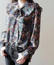 DHOLIC | ネックストラップラッフルフラワーブラウス(シャツ/ブラウス)