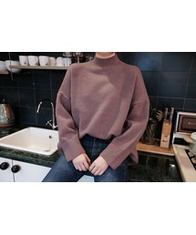 FLYMODEL | シンプルプチハイネックドロップショルダールーズフィットニット(P0000RFV)(ニット/セーター)