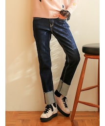 KAKKO | 3色ロールアップデニムパンツ(デニムパンツ)