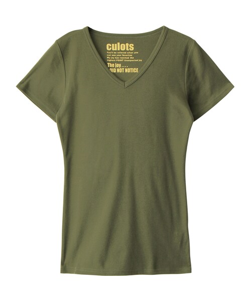 GRL（グレイル）の「吸汗速乾VネックＴシャツ（Tシャツ/カットソー・レディース・ブラック/オフホワイト/カーキ・M）」の3枚目の写真