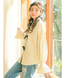 KORMARCH | リボンポイントベールスリーブシャツ(シャツ/ブラウス)