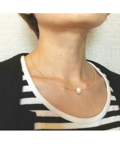 Handmade(ハンドメイド)の「K18ひと粒パールワイヤー Handmade(ハンドメイド)の「K18ひと粒パールワイヤー