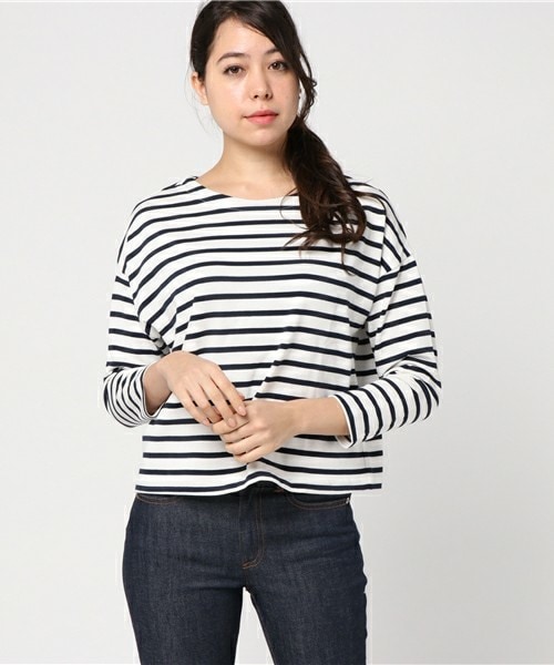 archives（アルシーヴ）の「バスクボーダープルオーバー（Tシャツ/カットソー・レディース・ブラック/ネイビー/その他・MEDIUM）」の3枚目の写真