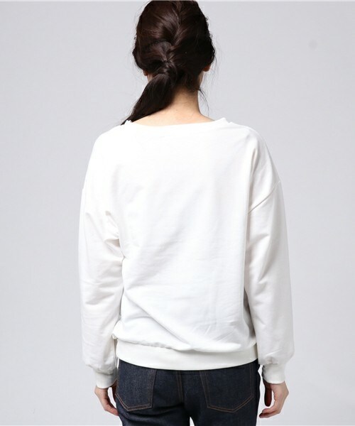 archives（アルシーヴ）の「刺繍入りプルオーバー（Tシャツ/カットソー・レディース・オフホワイト/ブラック/ピンク・MEDIUM）」の6枚目の写真