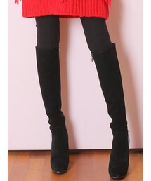 KORMARCH | チャンキーヒールブラックブーツ(ブーツ)