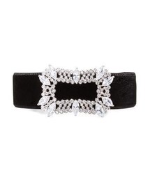 Fallon | Fallon Toria Velvet Crystal-Buckle Choker Necklace, Black(ネックレス)