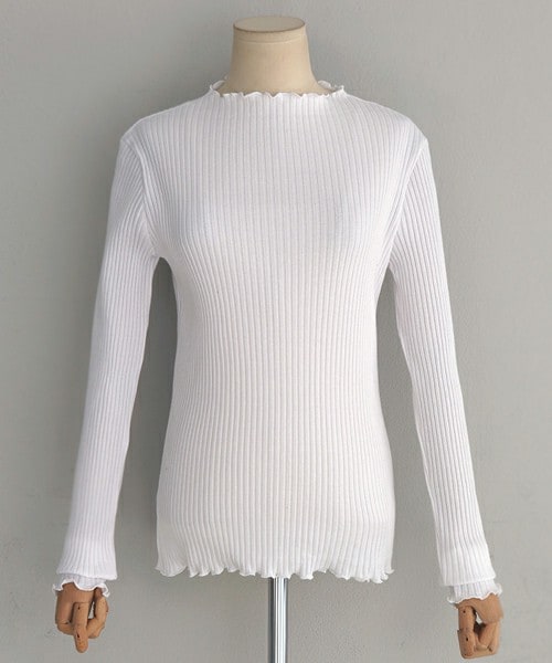 DHOLIC（ディーホリック）の「ウェーブヘムスリムフィットリブTシャツ（Tシャツ/カットソー・レディース・FREE）」の2枚目の写真