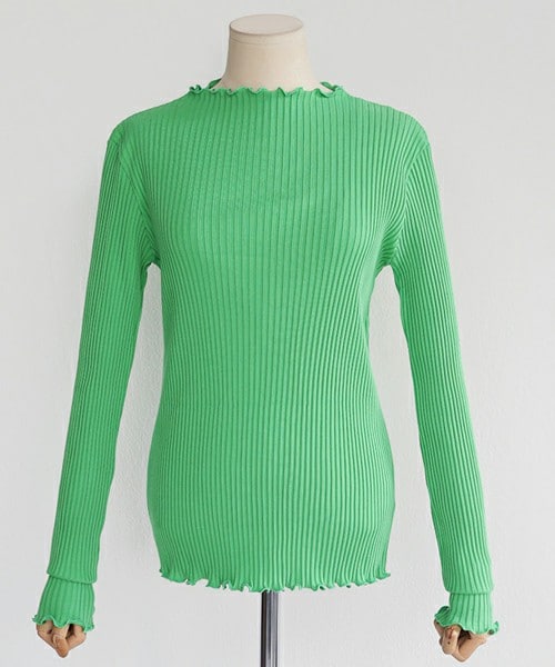 DHOLIC（ディーホリック）の「ウェーブヘムスリムフィットリブTシャツ（Tシャツ/カットソー・レディース・FREE）」の3枚目の写真