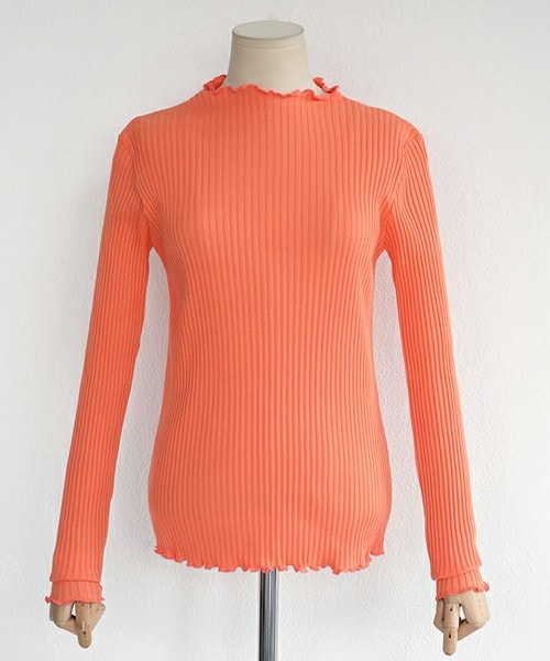 DHOLIC（ディーホリック）の「ウェーブヘムスリムフィットリブTシャツ（Tシャツ/カットソー・レディース・FREE）」の4枚目の写真