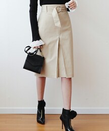 DHOLIC | リングベルトSETワンタックミディスカート(スカート)