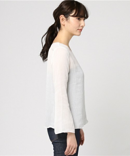 archives（アルシーヴ）の「楊柳ﾌﾞﾗｳｽ（シャツ/ブラウス・レディース・オフホワイト/ブラック/シルバーグレー・MEDIUM）」の5枚目の写真