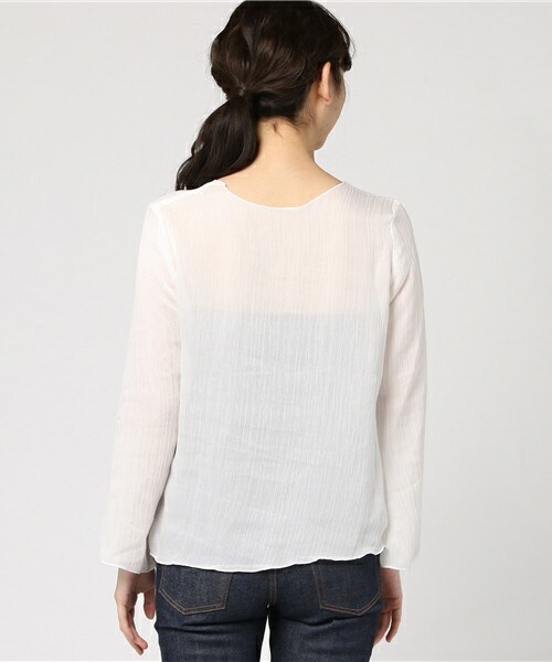 archives（アルシーヴ）の「楊柳ﾌﾞﾗｳｽ（シャツ/ブラウス・レディース・オフホワイト/ブラック/シルバーグレー・MEDIUM）」の6枚目の写真